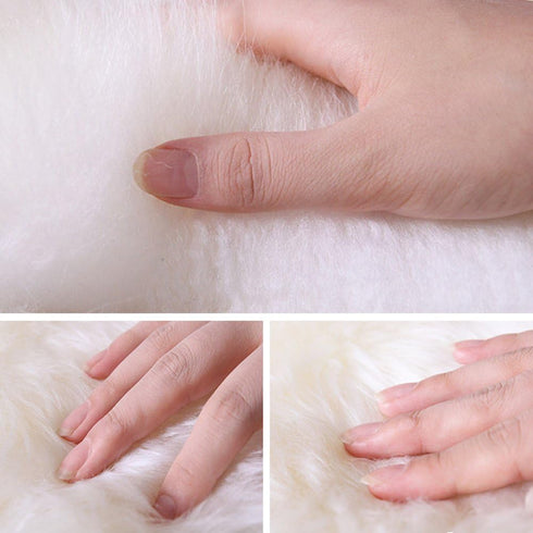 Covers,White,18''18'' UKELER Luxurious Sheepskin Seat Pad Long Wool Sofa Cushion Wheel Chair Pad Car Seat