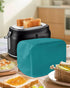 2 Slice Toaster Cover, Pure Teal Green Solid Color, Lightweight Kitchen Appliance Dust Cover with Top Handle