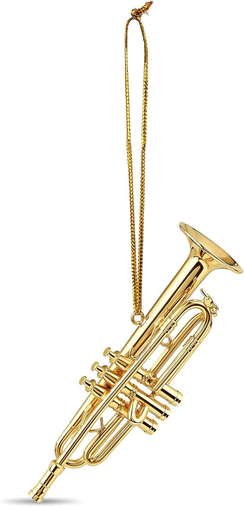 Broadway Gifts 3.5" Gold Brass Trumpet Ornament Decoration