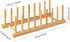HBlife 2pcs Bamboo Dish Plate Bowl Cup Book Pot Lid Drying Rack Stand Organizer for Kitchen