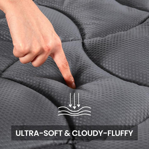 SLEEP ZONE Cooling Queen Mattress Topper, Premium Zoned Cool Mattress Pad Cover, Breathable Washable, Deep Pocket