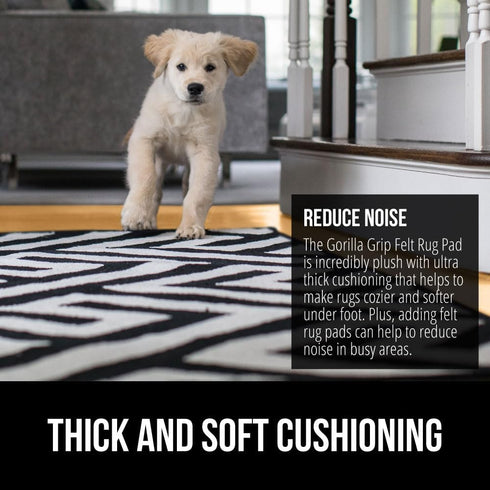 GORILLA GRIP Felt and Natural Rubber Rug Pad, 1/4in Thick, 2x3 FT, Slip Resistant Protection