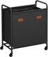 SONGMICS 2-Section Laundry Sorter, Laundry Hamper with Wheels, Rolling Clothes Hamper Cart