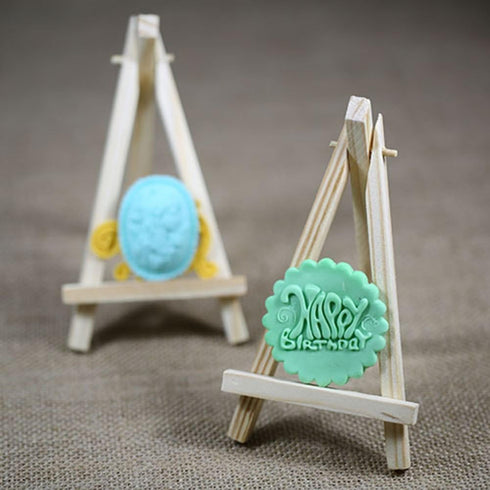 SK 12pcs Mini Wooden Easels Display Stand, 6 Inch Photo Painting Portable Tripod Holder