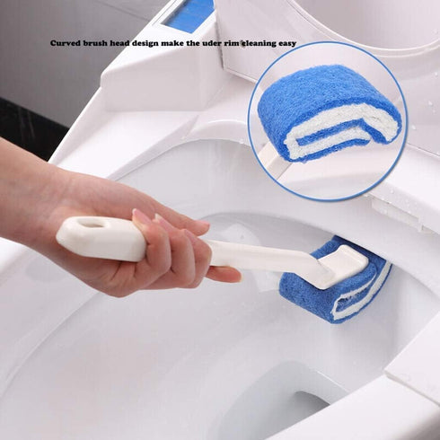 Toilet Brush Bowl Brush - Scratch-Free Curved Design for Deep Cleaning, Easy to Store (2pc Blue)