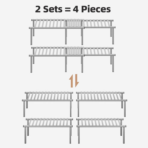 Set 4 Counter STORAGE MANIAC of Expandable Kitchen Cabinet Organizer Shelf Kitchen Shelves Spice Rack Kitchens Storage