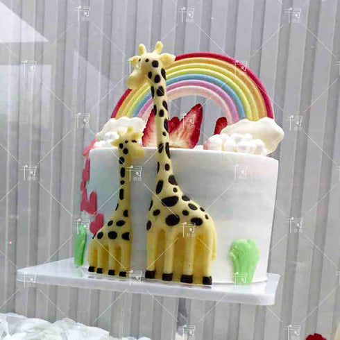 2Pcs/Set Giraffe Fondant Molds - Animal Silicone Gum Paste Sugarcraft Cake Decorating Tool