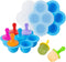 Webake Baby Food Freezer Trays with Lid, Silicone Ice Cube Molds with 7 Ice Pop Sticks, Set of 2