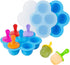 Webake Baby Food Freezer Trays with Lid, Silicone Ice Cube Molds with 7 Ice Pop Sticks, Set of 2