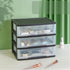 BYCY Medium 3 Drawer Plastic Clear Stacking Desktop Organizer for Office Supplies and Home Organization
