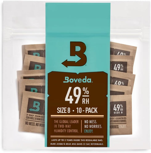 Boveda 49% Two-Way Humidity Control Packs, Size 8, 10 Pack for Music Bows & Small Woodwinds