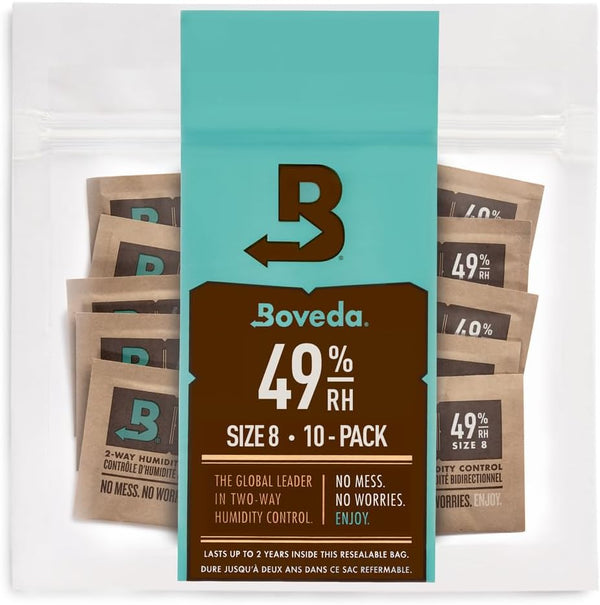 Boveda 49% Two-Way Humidity Control Packs, Size 8, 10 Pack for Music Bows & Small Woodwinds