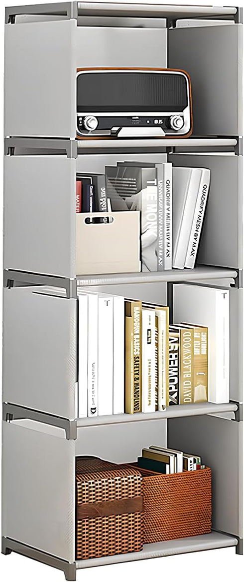 4-Cube Storage Organizer Shelf Tool-Free Assembly Cube Bookcase for Bedroom, Closet &