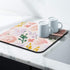 Coffee Bar Mat, Rubber Dish Drying Mat for Kitchen Counter, Decorative Coffee Shop Accessories, 16"X 18"