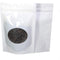 Double-Sided Matte/Glossy Color Stand-Up Pouch with Clear Round Window (100 Bags/Pack) (4" x 6.3", Glossy White)