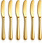 Berglander Butter Knife Spreader 6 Pieces 5.6", Stainless Steel Gold Butter Knives,