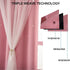 72 Inch (W52 L72 Inches2 Pink Curtains for Girls Bedroom Living Room Length Star Cut Out Double Layer Blackout Curtains