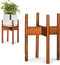 Fox & Fern Mid Century Plant Stand 8 Inch Fixed Size Wooden