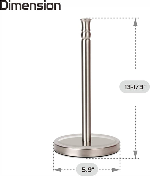 Paper Towel Holder Countertop, One-Handed Ripping Freestanding Holder with Heavy Base, Rust-Proof Design, NOT Tip Over