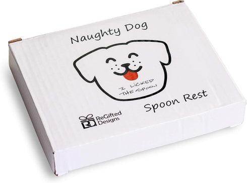 Naughty Dog Spoon Rest, Ceramic Dish, Cute Novelty Gift for Dog Lovers