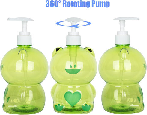EaicsLaif Countertop 500ml) Hand Soap Dispenser Plastic Frog Soap Dispenser Kids Cute Pump Liquid Sanitizer Bottle
