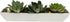 White Succulent Planter Pot Set of 2 - 11.1x2.36x1.77 Inch Long Rectangular Modern Ceramic with Saucer for Office