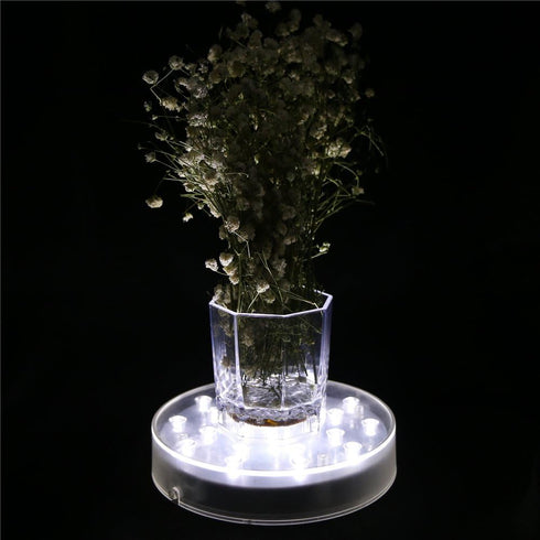 LARDUX 6 Inch Round LED Light Base Display Pedestal Stand for 3D Crystal Cube Glass Art - USB or Battery Powered