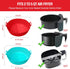 2 Pack Air Fryer Silicone Liners Pot for 3 to 5 QT, Basket Bowl, Replacement of Flammable Parchment Paper, Reusable Baking Tray Oven Accessories, Red+Blue, (Top 8in, Bottom 6.75in) by AKSDTH
