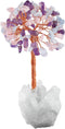 mookaitedecor Amethyst & Rose Quartz & Aquamarine Crystal Tree on Rock Crystal Cluster, Money Tree of Life Decoration
