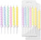 BEAN LIEVE 12-Count Rainbow Birthday Candles with Holders, Colorful Spiral Long Cake Candles for Birthday Wedding Party