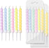 BEAN LIEVE 12-Count Rainbow Birthday Candles with Holders, Colorful Spiral Long Cake Candles for Birthday Wedding Party