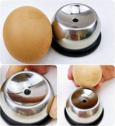 Stainless Steel Egg Piercer for Raw Eggs, Jawbush Heavy Duty Egg Poker with Sturdy Base and Sharp Pin to Get Good Hard
