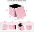 15"x15"x15" B FSOBEIIALEO Storage Ottoman, Faux Leather Footrest Seat, Ottoman with Storage Cube, Storage Box (Pink