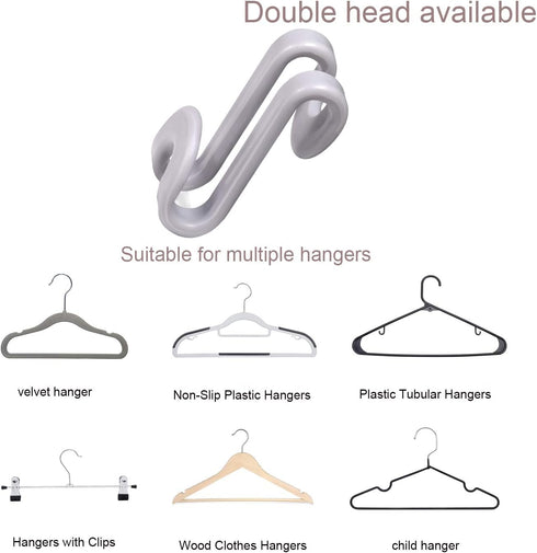 Mlici Connector Hooks Hanger Extenders for Velvet Hangers, Heavy Duty Space Saving Mini Cascading