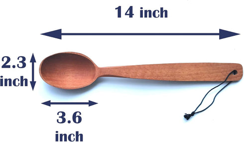 14-inch Large Wooden Spoon, Heavy Duty Non-Stick Cooking Spoon with Strong Long Handle for Stirring and Mixing