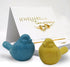 yhcdsea 2pcs-Set Yellow/Blue Decorative Bird Figurine, Glazed Ceramic Chubby Bird Figure for Indoor Outdoor Decor