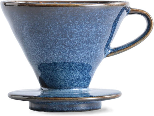 Ceramic Coffee Dripper Filter, 60 Angle Tapered Hand Brew Coffee Cup, Reusable Porcelain Pour Over Set for Home