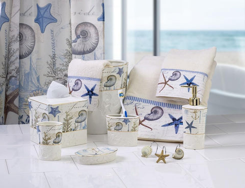 Avanti Linens Tumbler, Nautical Inspired Home Decor, Guest Bathroom Essentials (Antigua Collection)