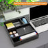 Black Bamboo Drawer Organizer for Silverware & Utensils, Multi-Use Dividers for Kitchen, Bathroom, Office (12" x 3" x