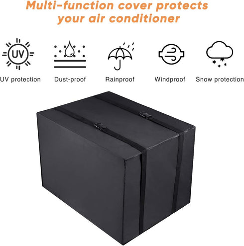 Luxiv Outdoor Window Air Conditioner Cover, Black Dust-proof Waterproof Insulation Defender (25.5Wx20.5Dx18H)