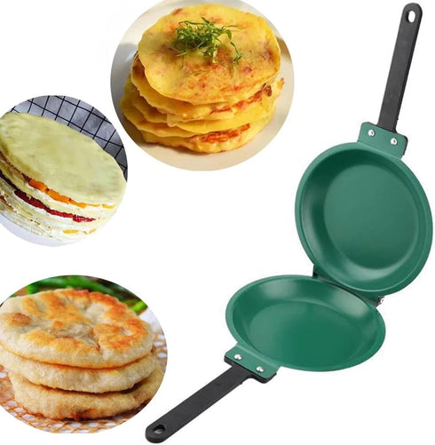 Frying Pan Non-Stick, Easy-To-Clean, Double-Sided Flips Design Double Sided Frying Pan Pancake Pan Household Kitchen Cookware by Fonzci