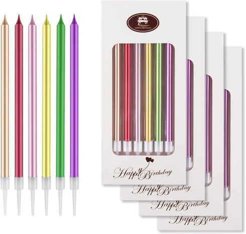 BEAN LIEVE 24-Count Birthday Candles - Gold Champagne Gold Rose Gold Cake Candles for Birthday, Wedding Decorations