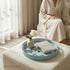 13" Zosenley Round Decorative Tray, Marbling Plastic with Handles, Modern Vanity and Serving for Ottoman, Coffee Table