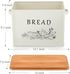 13.1 7.2 9.7 Countertop, TeamFar Bread Box with Wooden Lid, x x Bread Container Storage Holder for Family Farmhouse