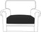 Easy-Going Black Stretch Chair Cushion Cover, Sofa Cushion Furniture Protector, Soft Flexibility with Elastic Bottom
