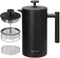 Secura French Press Coffee Maker, 34oz Insulated Coffee Press with 2 Extra Screens, 304 Grade Stainless Steel, Black