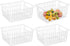 Set of 4 Redrubbit Wire Storage Baskets, Large Farmhouse Metal Freezer Organizer Bins with Handles for Kitchen