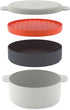 Joseph Joseph M-Cuisine 4-Piece Stackable Cooking Set, 2 Liter Cooking Pot, Steamer, Griddle, and Lid in Orange/Beige