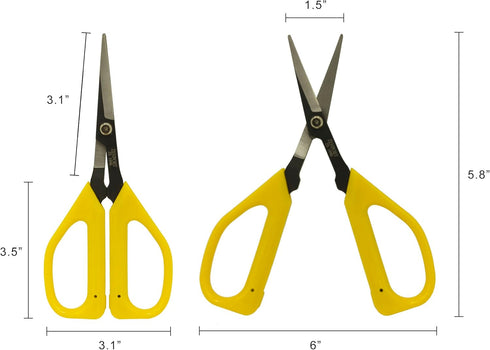 Zenport ZS109B Ergonomic Bent Handle Deluxe Bud Trimming Scissors, 6.5-Inch, Yellow