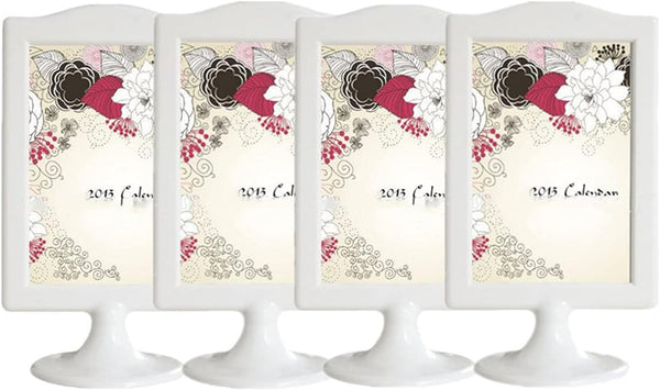 Rikyo 4 Pack Standing Photo Frames,Self Standing Photo,Vertical Mount Sign Holders 4x6, Double